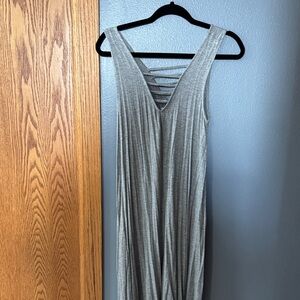 Elegant Gray Sleeveless Dress